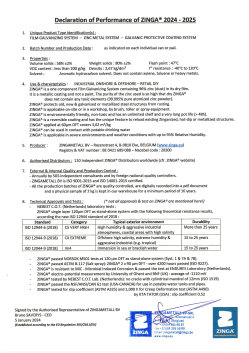 Declaração de Performance de ZINGA 2024-2025